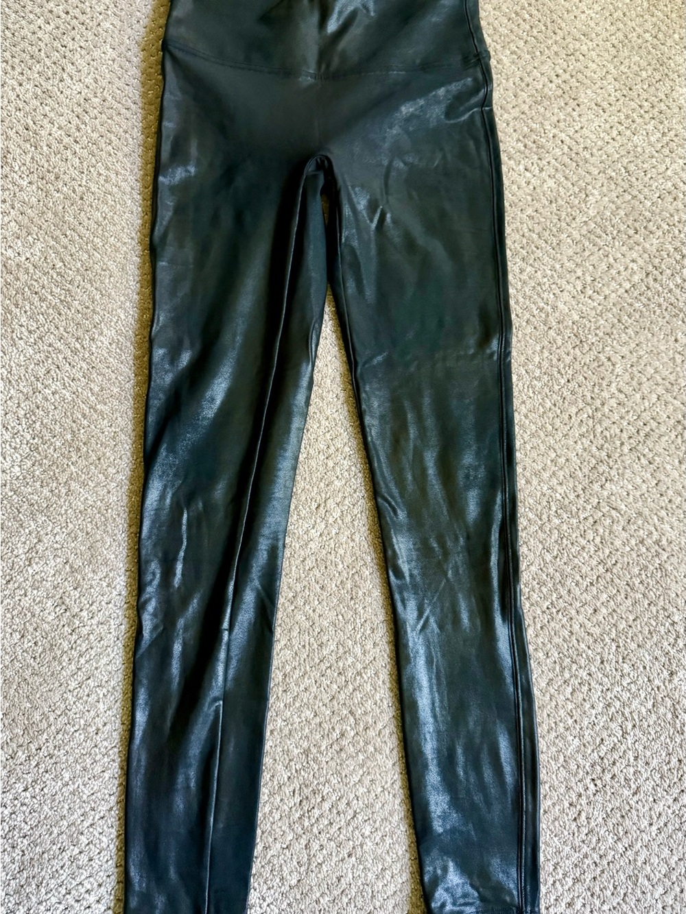 SPANX Women's Black Faux Leather Leggings